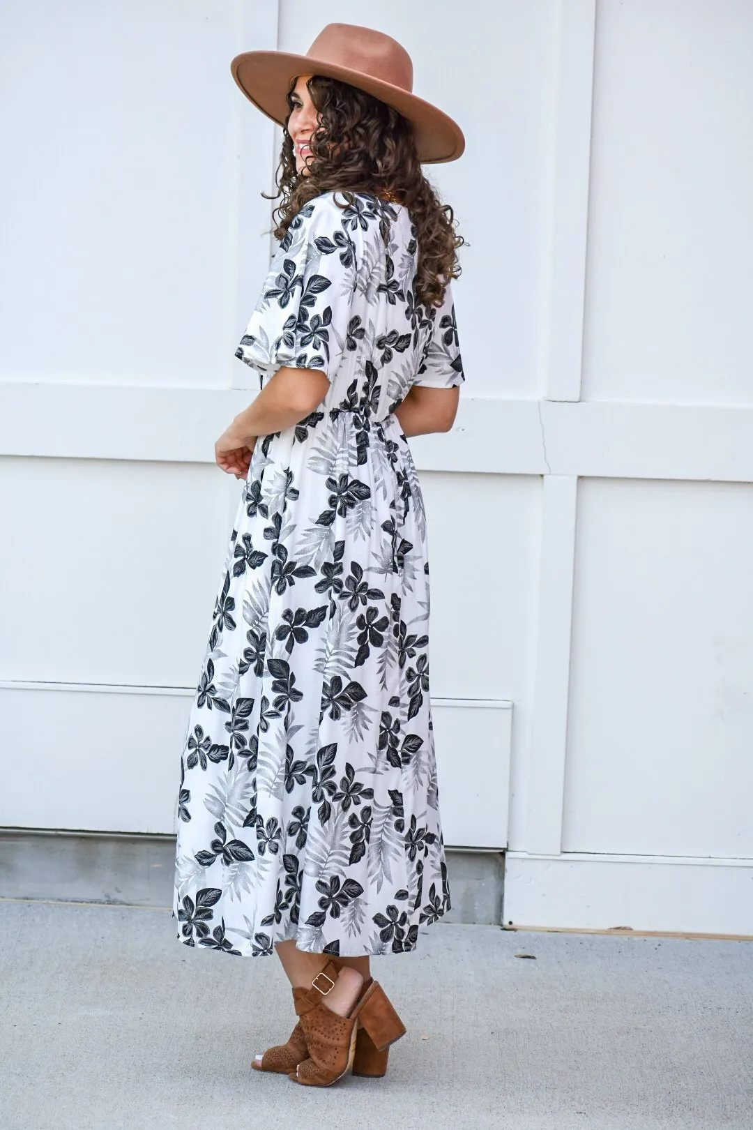 Sweet Floral Printed Maxi Dress