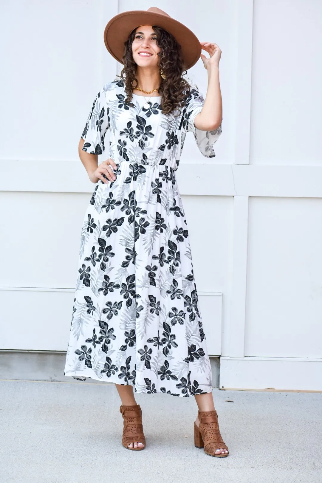 Sweet Floral Printed Maxi Dress