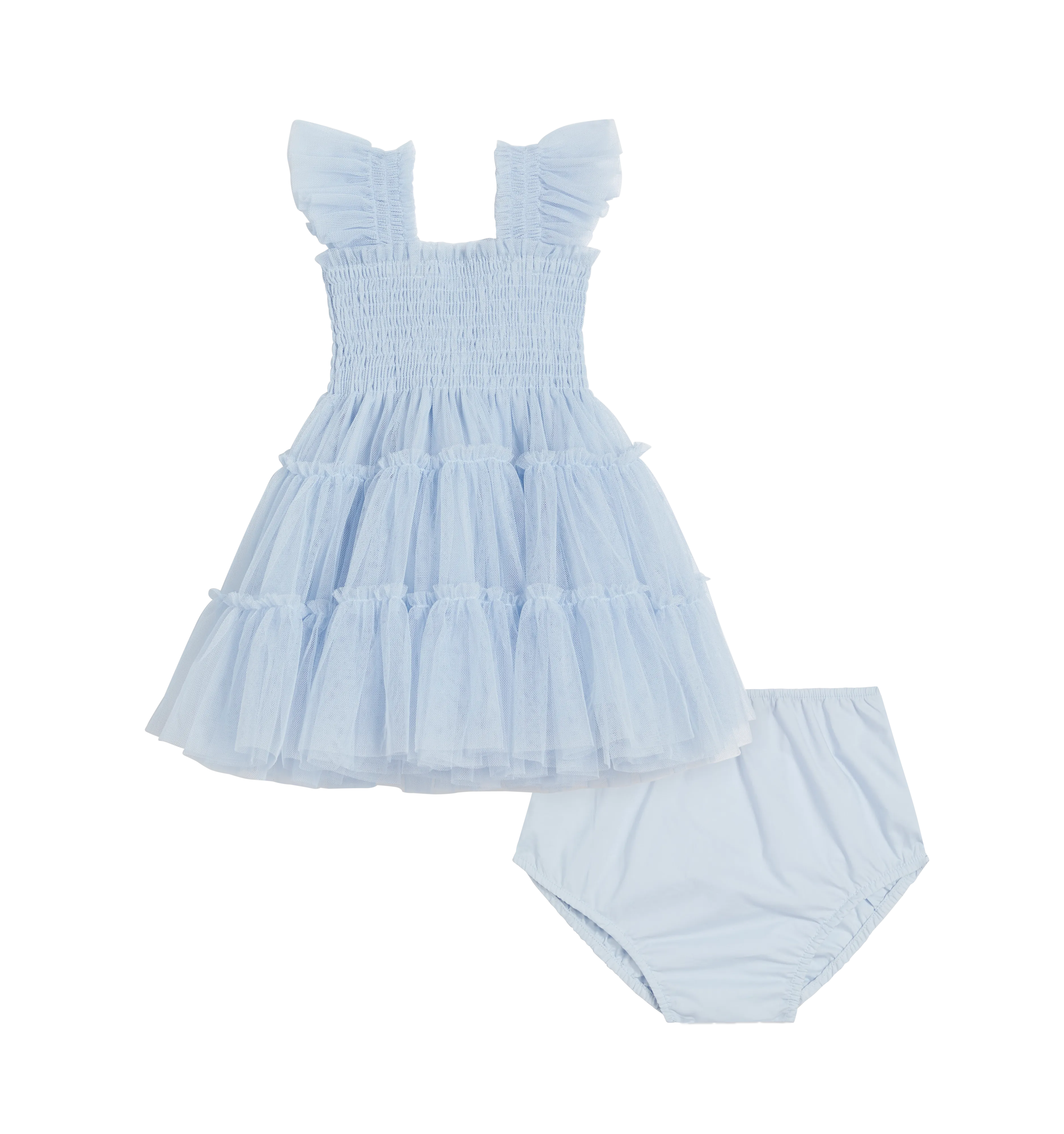 The Baby Tulle Ellie Nap Dress - Powder Blue Tulle