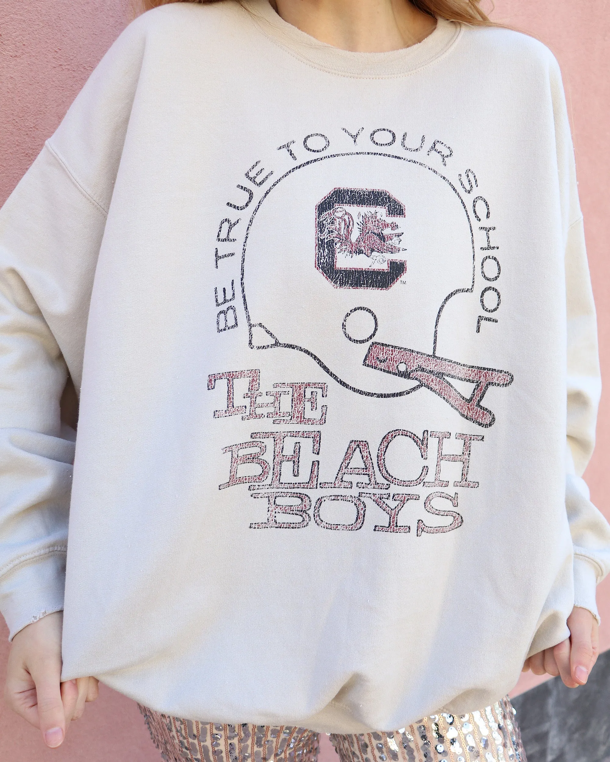 The Beach Boys Gamecocks True To Your School Sand Thrifted Sweatshirt