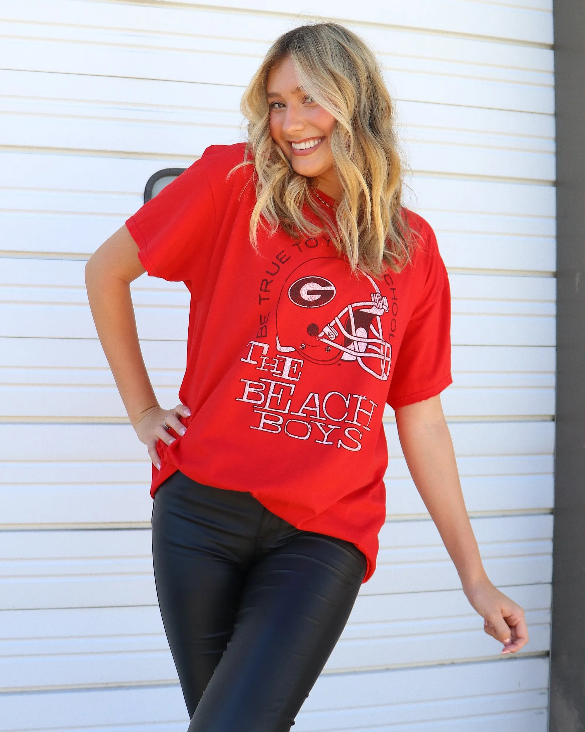 The Beach Boys UGA True To Your School Red Thrifted Tee