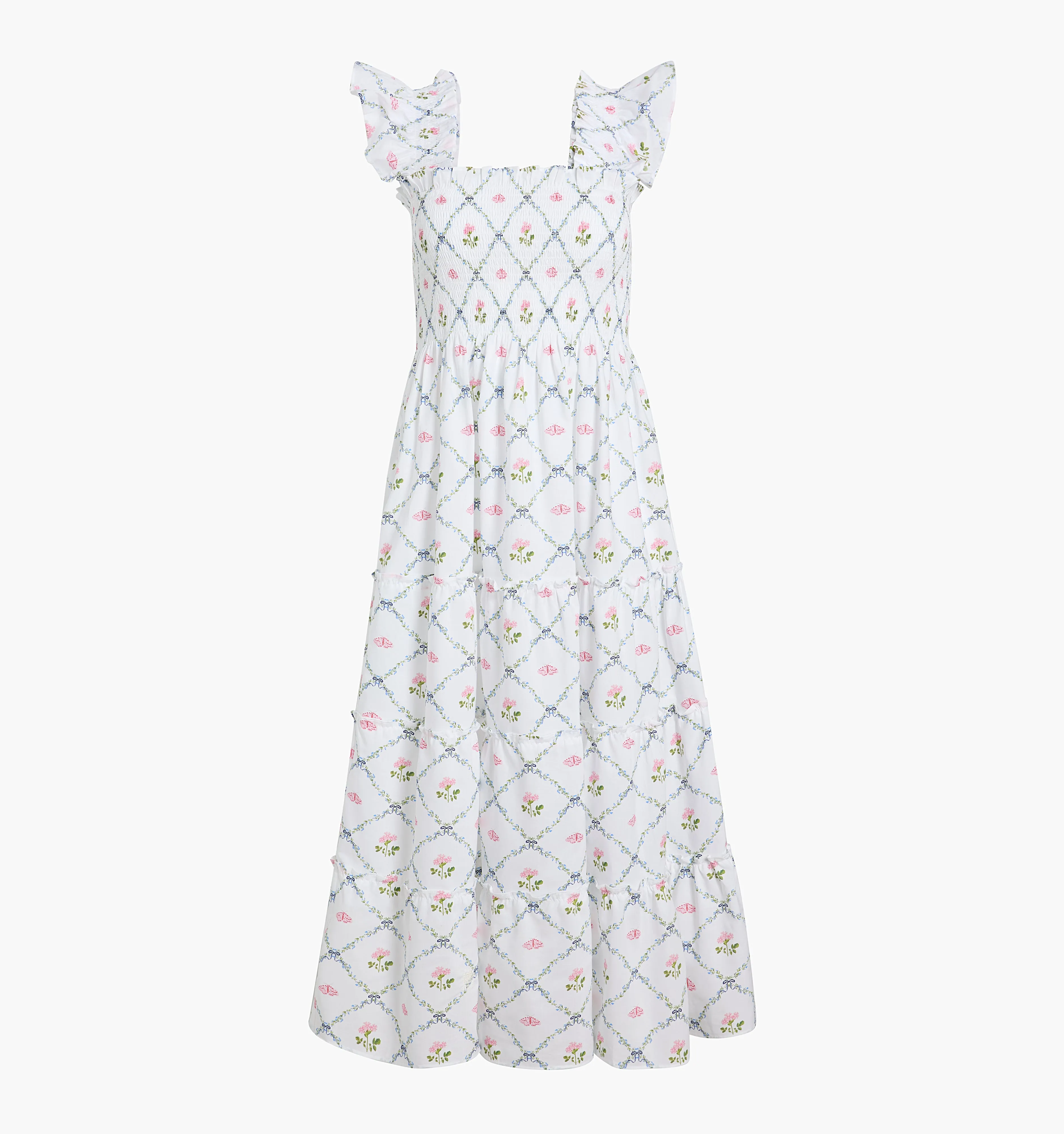 The Ellie Nap Dress - Butterfly Trellis Cotton Poplin