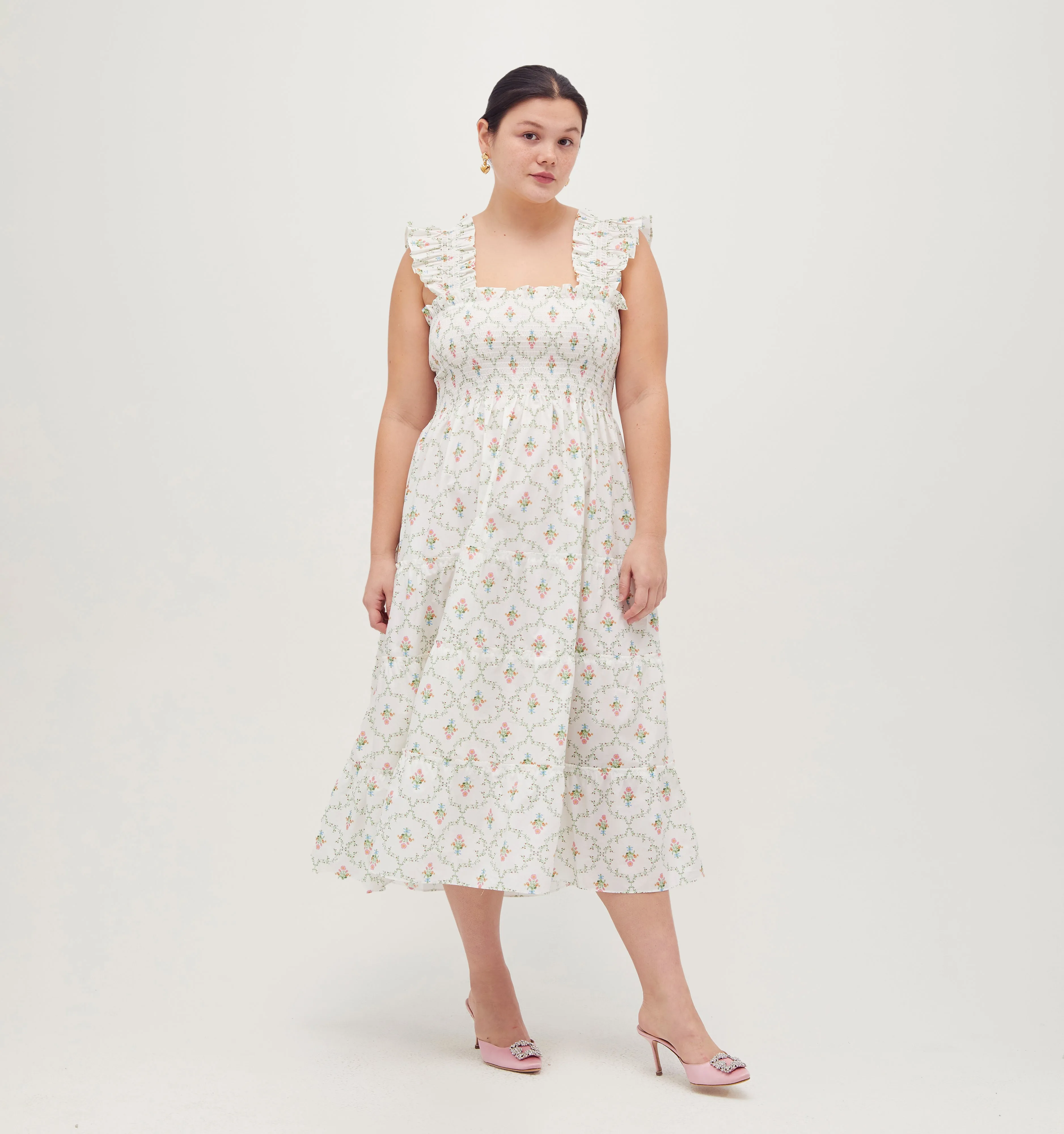 The Ellie Nap Dress - Pastel Trellis