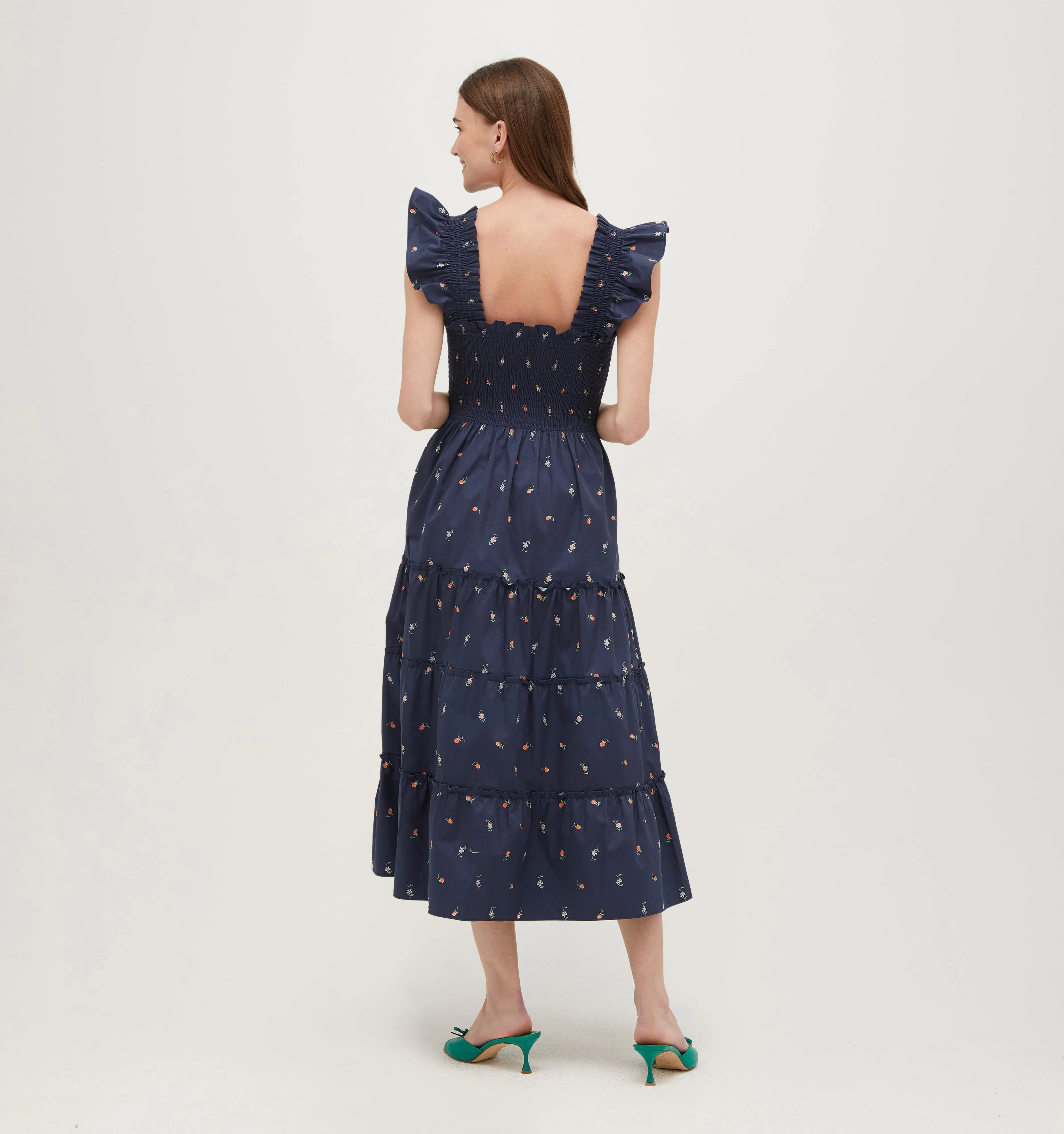 The Ellie Nap Dress - Petite Fleur in Navy Cotton Sateen