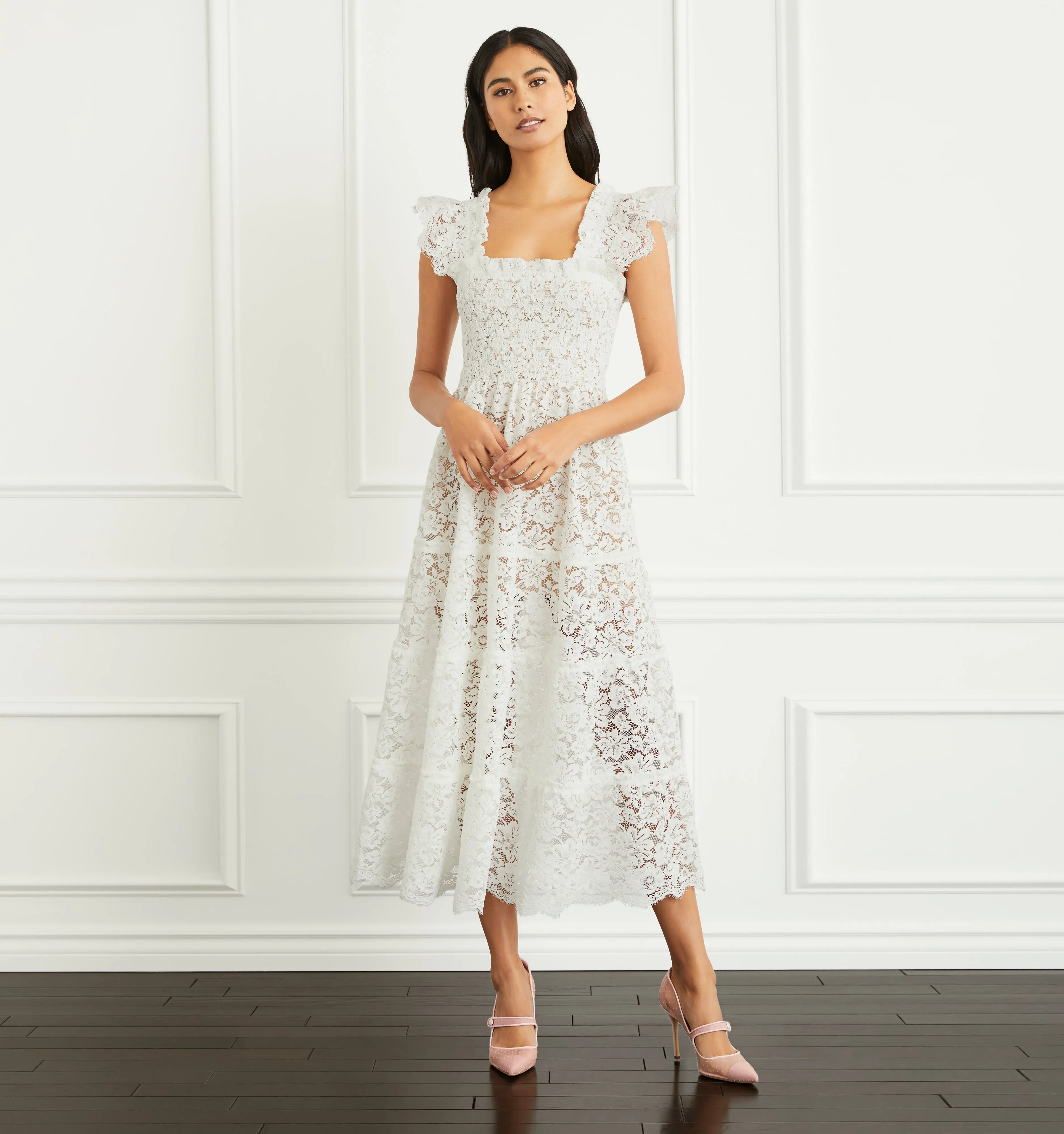 The Lace Ellie Nap Dress - White Lace