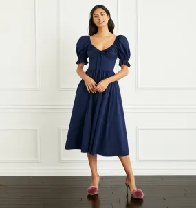 The Ophelia Dress - Navy Poplin