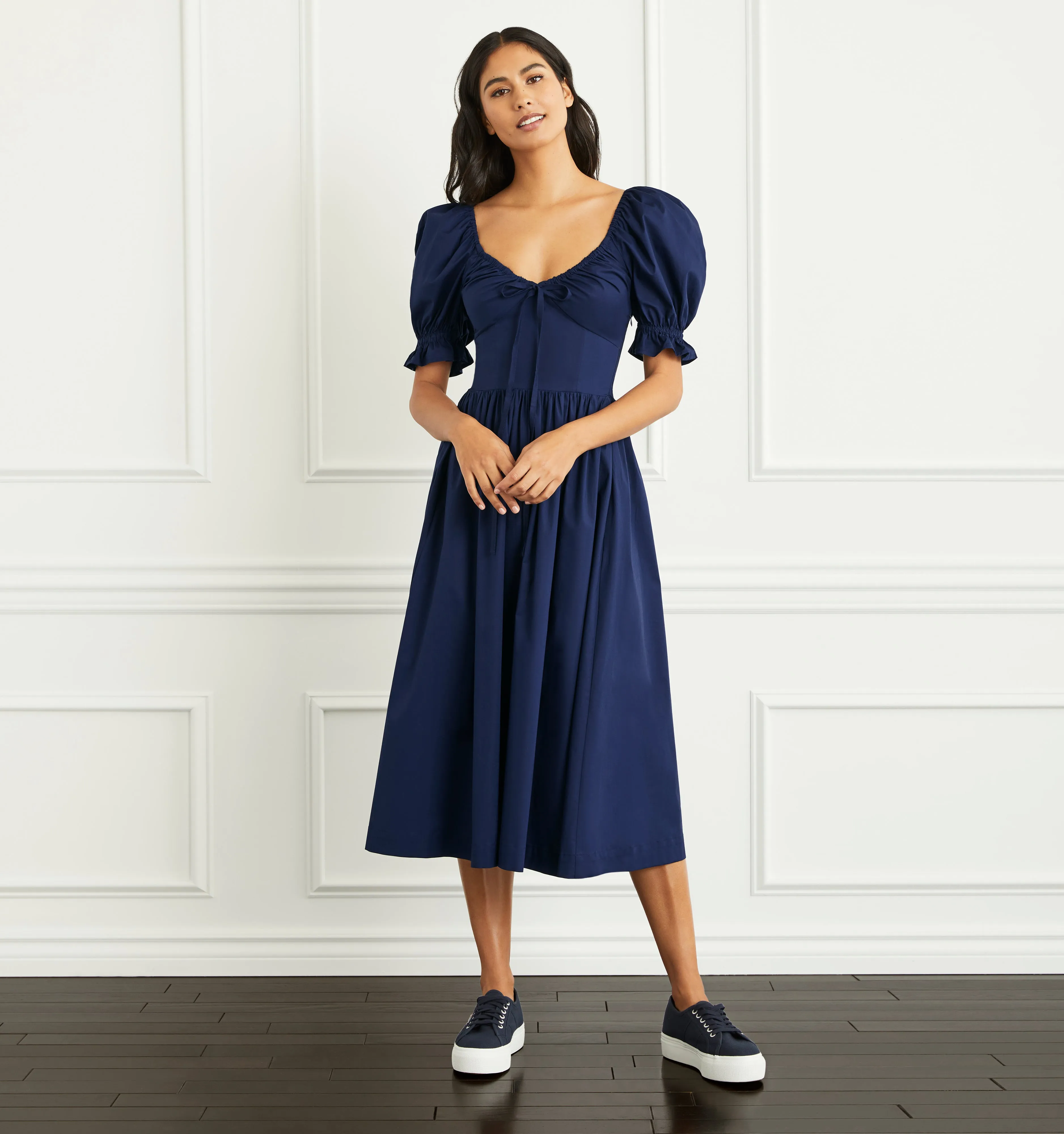 The Ophelia Dress - Navy Poplin