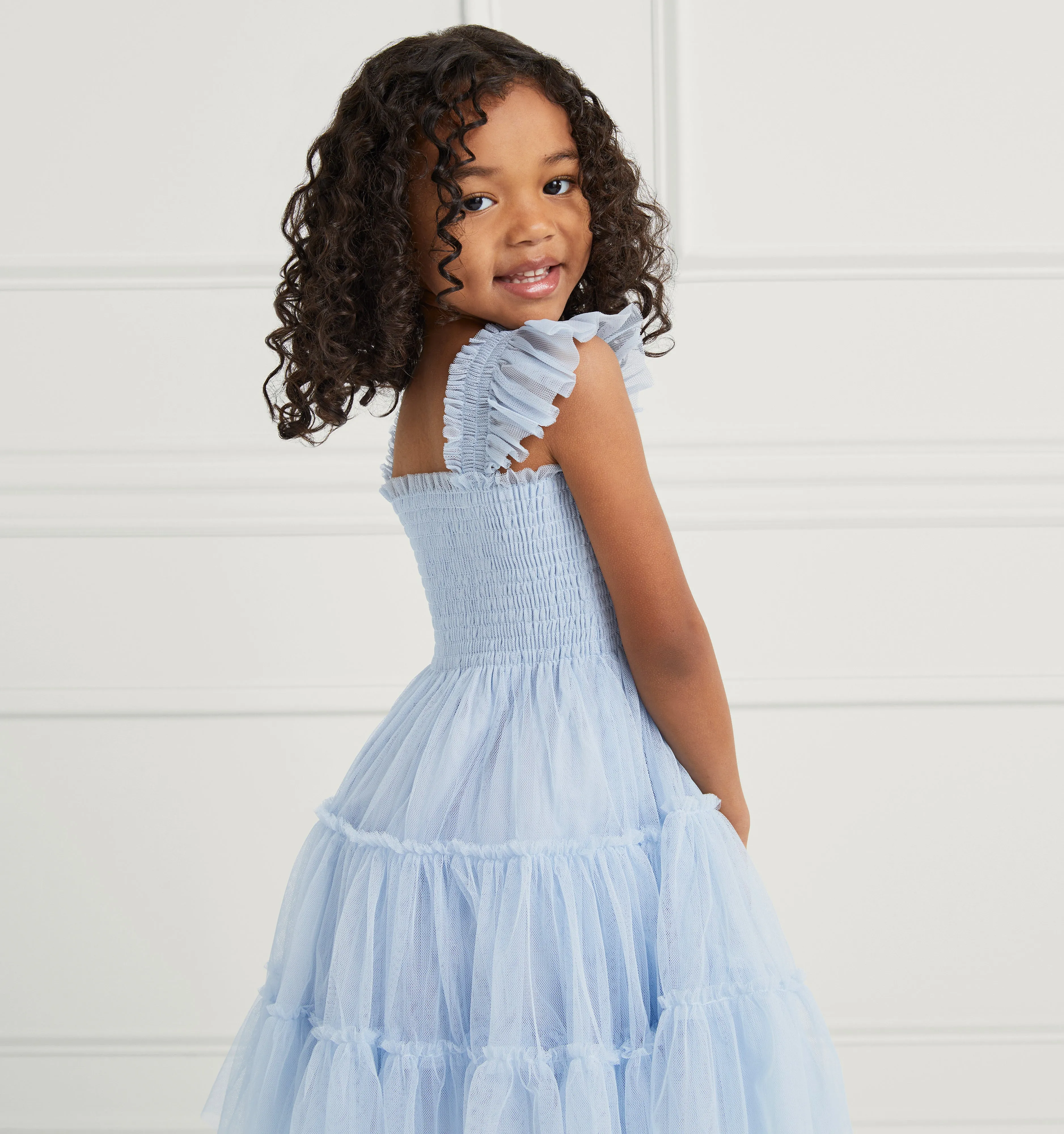 The Tiny Tulle Ellie Nap Dress - Powder Blue Tulle