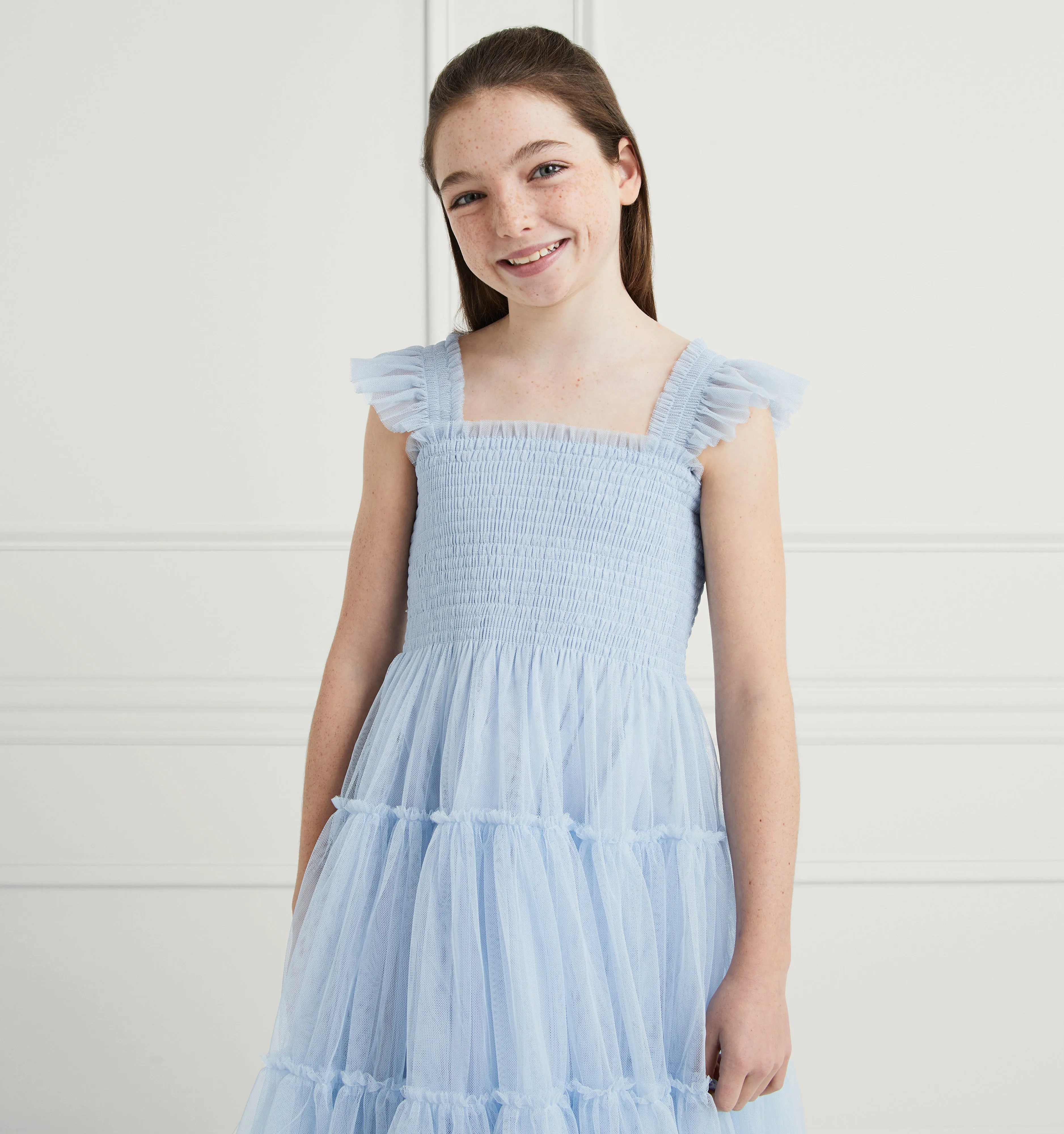 The Tiny Tulle Ellie Nap Dress - Powder Blue Tulle