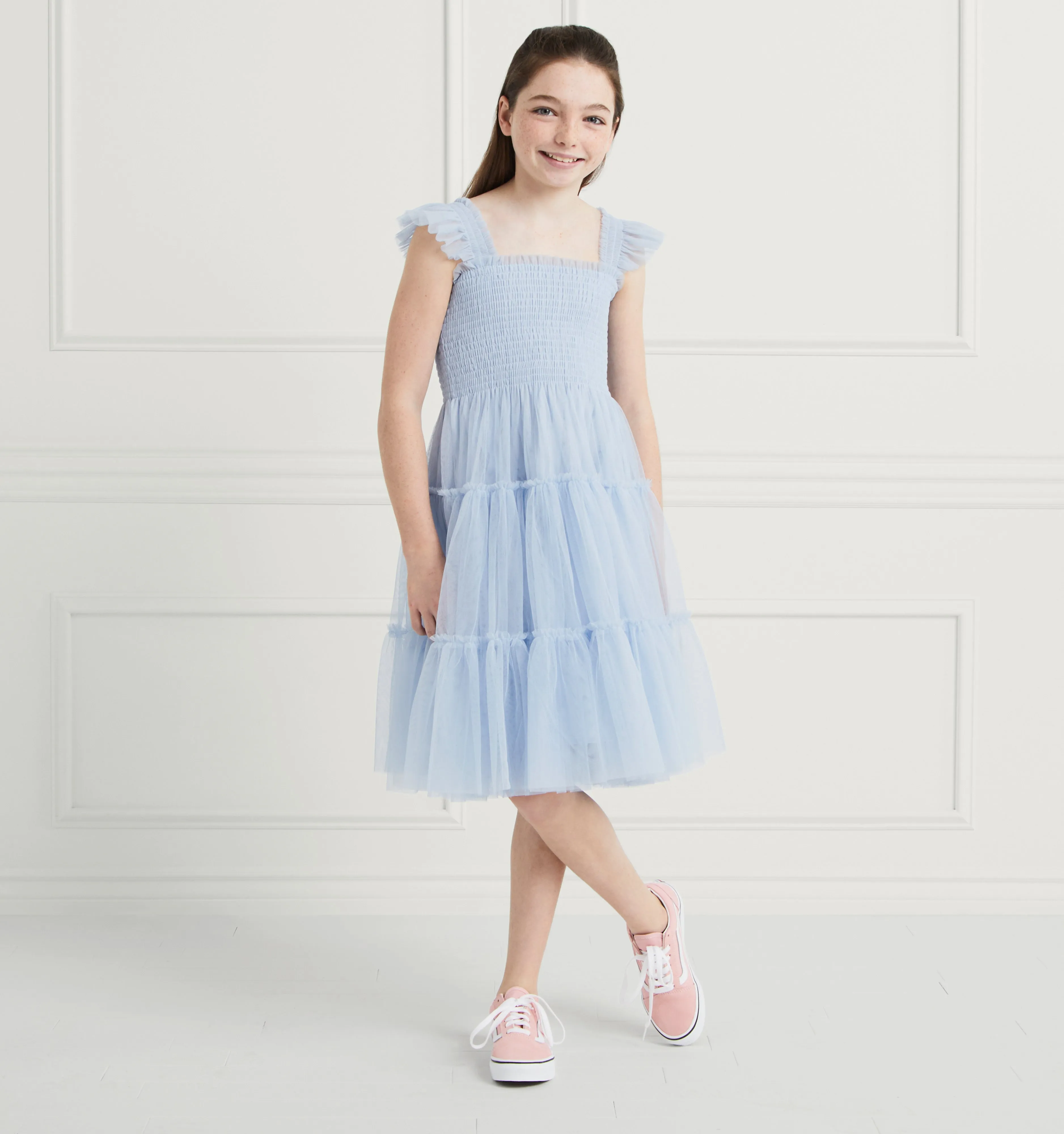 The Tiny Tulle Ellie Nap Dress - Powder Blue Tulle