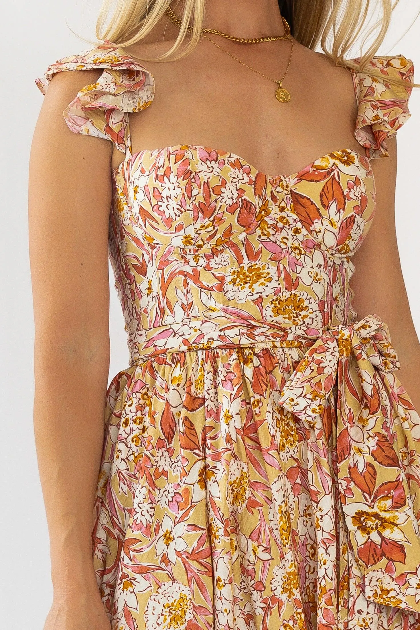 Vara Corset Floral Maxi Dress