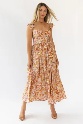 Vara Corset Floral Maxi Dress