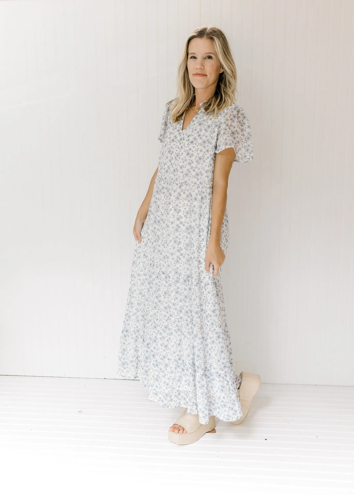 X Blue Shades Floral Maxi