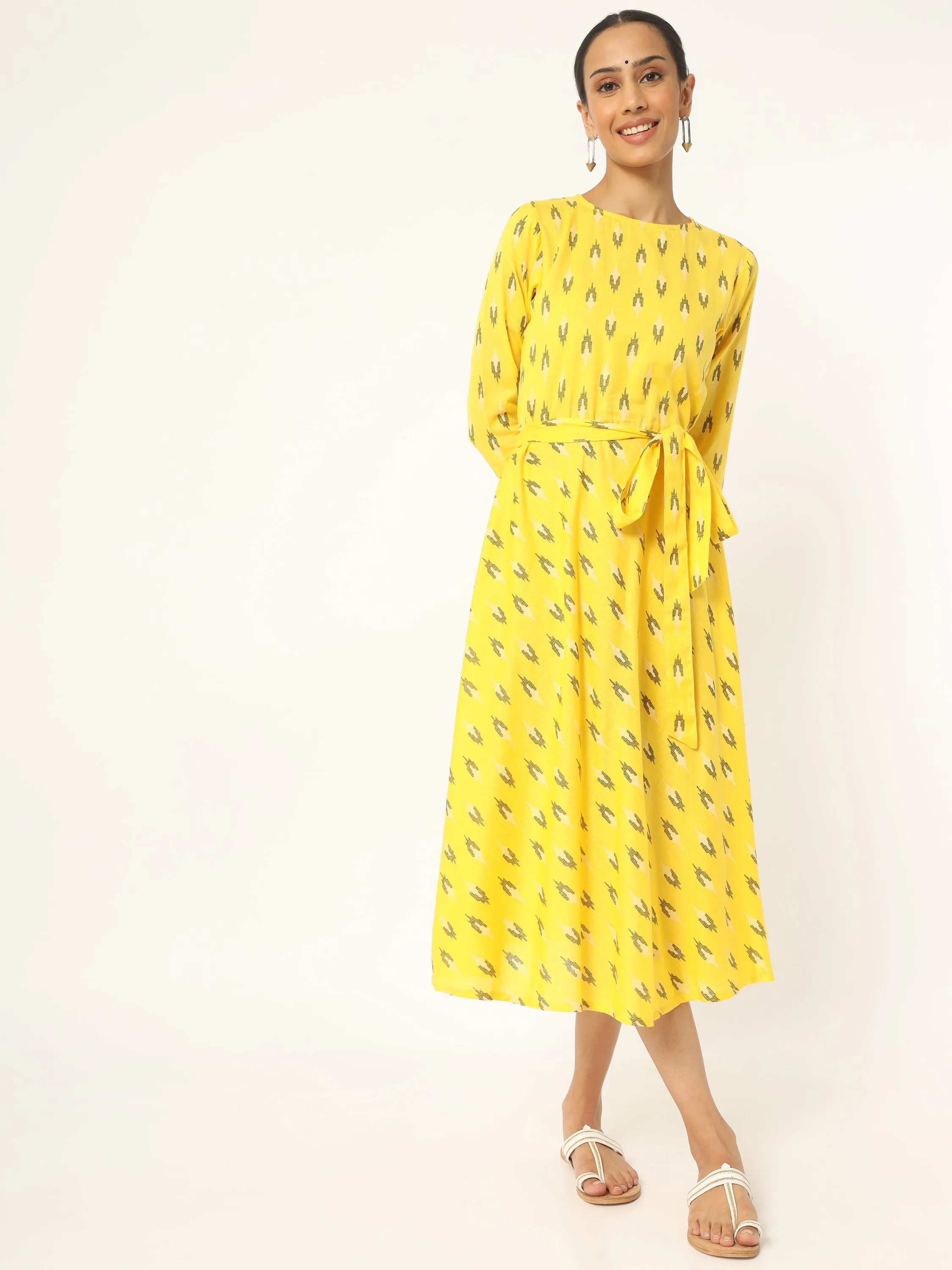 Yellow flared dress